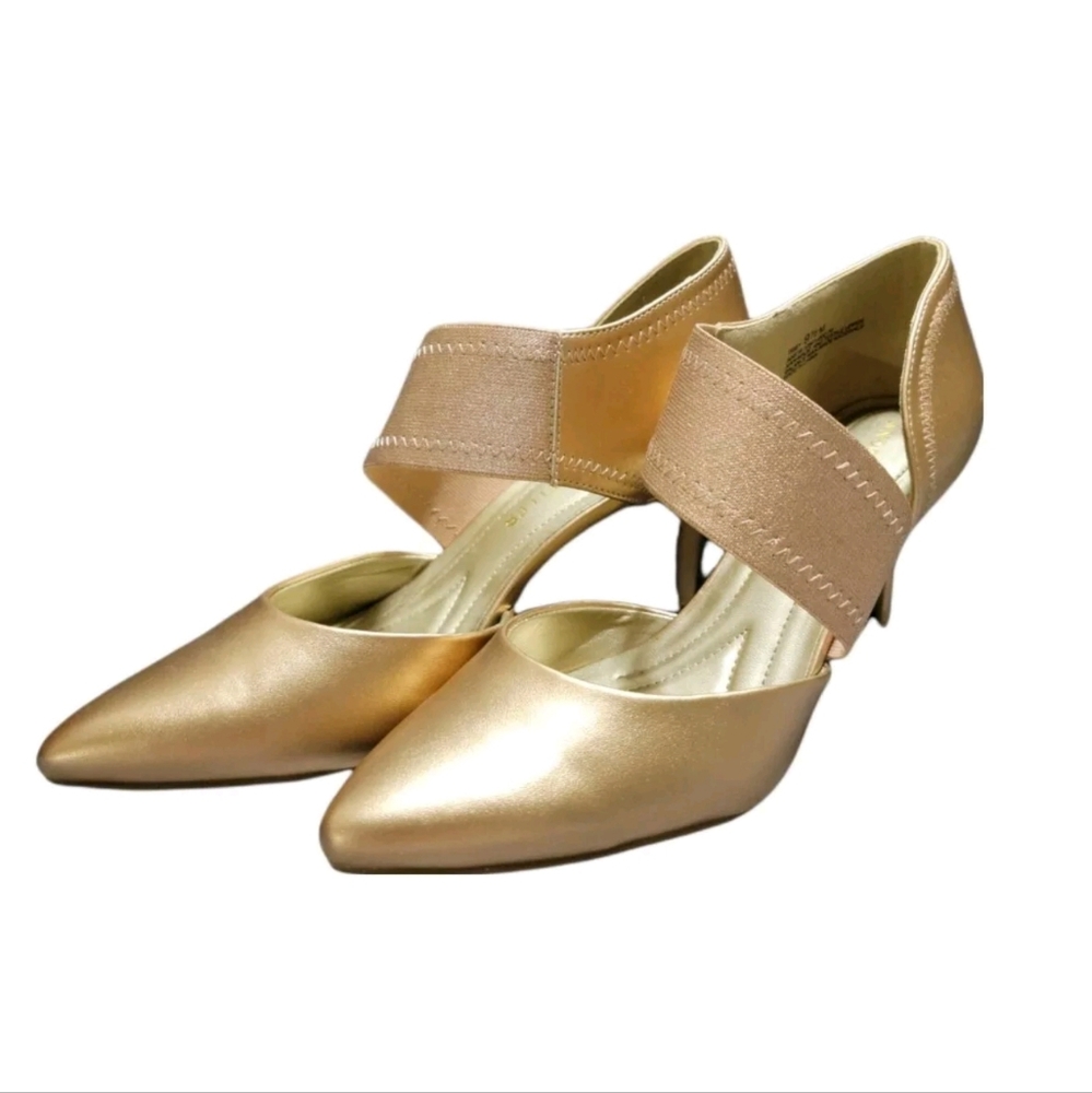 Andrew Geller Tibby Rosegold Cushioned Pumps 9.5 M 3" coned heel